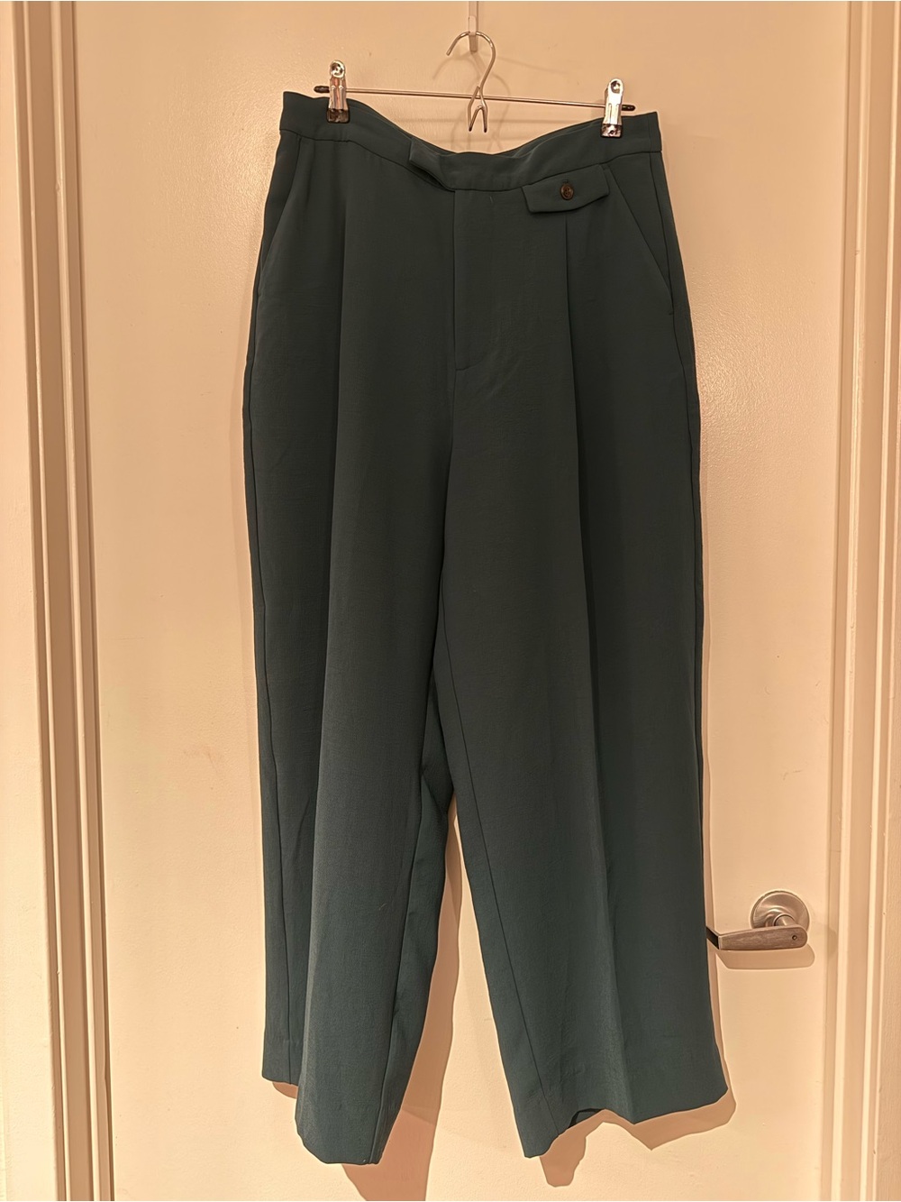 Madewell High-Rise Wide-Leg Trousers in Deep Teal